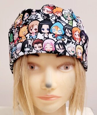 BLEACH ANIME CHIBI COLLAGE MEDICAL NURSE SCRUB CAP (2 SIZE SELECTION) - Image 1 of 4