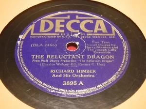 Richard Himber 78 RPM Decca 3895 The Reluctant Dragon For Want of a Star 1941 - Imagen 1 de 5