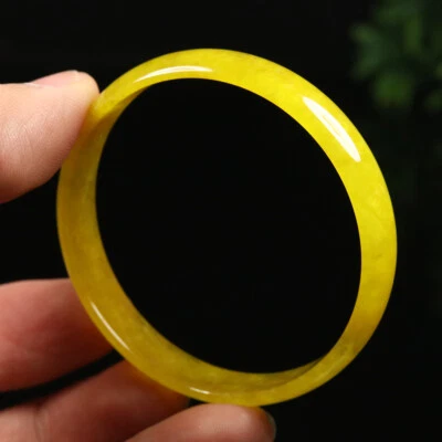 Brazalete Brazalete 53mm Amarillo Marrón Jadeíta Jade Birmania A-C-V8476 Foto 1 de 4