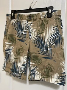 Perry Ellis Shorts Men's Floral Print Khaki Shorts Men's Size 30 - Picture 1 of 7