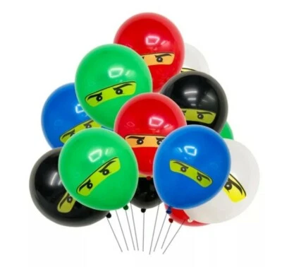 10x GLOBOS NOVEDAD NINJA SAMURAI LÁTEX BLANCO NEGRO ROJO AZUL VERDE FIESTA DIVERSIÓN  Foto 1 de 3