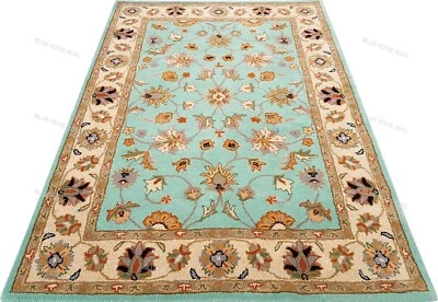 定制羊毛地毯,跳蚤,形状不规则,红色和多手工簇绒小地毯 — 第 1/4 张图片