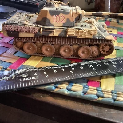 Corgi 1/50 Desert Ww2 Panther Tank Three Color Camo&1972VDP Helmet Leather cmmdr - Image 1 of 4