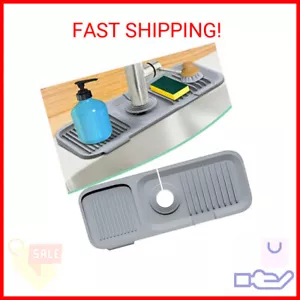 Sink Splash Guard Kitchen Gadgets - Silicone Faucet Handle Drip Catcher Tray Mat - Picture 1 of 2