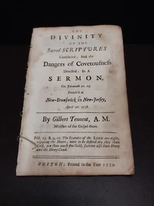 1739 Printed Sermon American Revivalist Gilbert Tennent - Picture 1 of 4