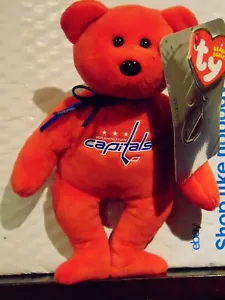 2018 NEW NHL Washington Capitals 8" Ty Beanie Baby Hockey Bear - Bild 1 von 1
