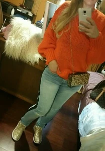 Bright Orange Sweater , Cardigan - Picture 1 of 12