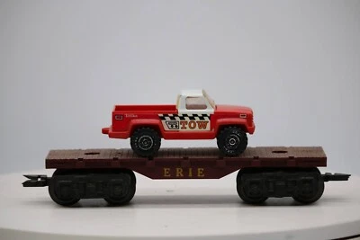 Marx Erie O Scale Flat Car W/Tonka Pick Up Tow 1:48 Scale - Image 1 of 4