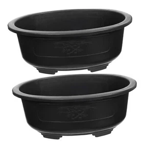 2pcs Large Bonsai Pot Plastic Planter Reusable Oval Bonsai Training Pots Plan... - Picture 1 of 9