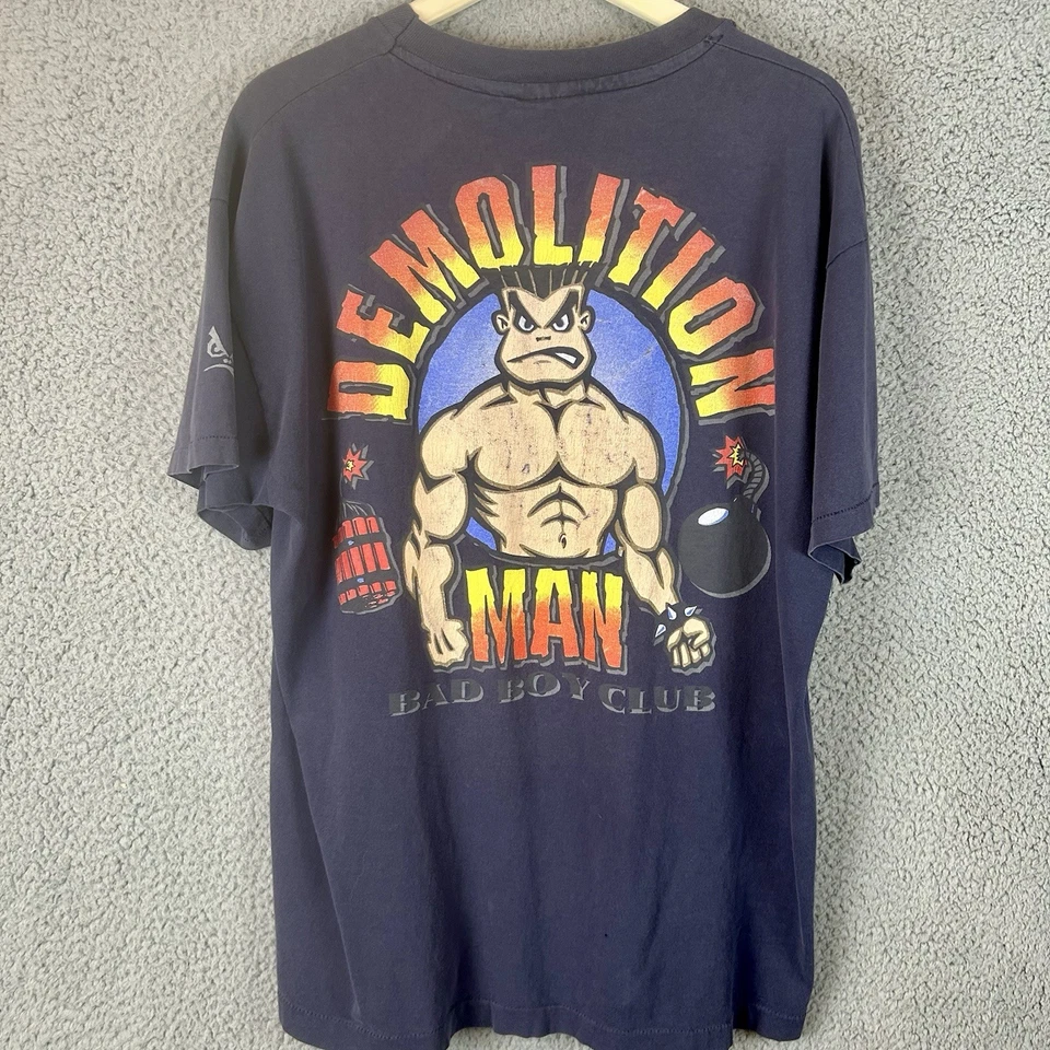 Camiseta Bad Boy Club Años 90 Para Hombre Grande Demolición Hombre Puntada Única Doble Cara Foto 1 de 4