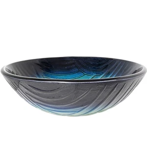 Miseno MVS-TIG-8123-NODRAIN Miscela 16-1/2" Circular Glass Vessel - Blue - Picture 1 of 3