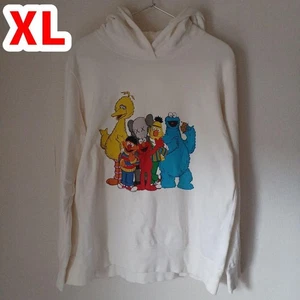 UNIQLO KAWS Sesame Street Parka Off-White XL Cotton Casual Coat - Picture 1 of 8