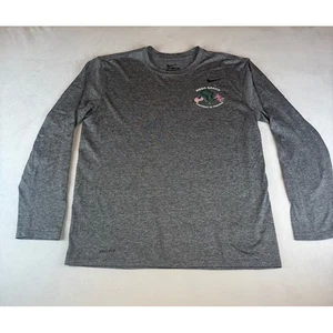 Nike Dri-FIT Long Sleeve Gray Graphic T-Shirt Activewear Mens Medium - Picture 1 of 9
