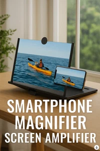 Screen Magnifier for Cell Phone 12’’ 3D HD Display Amplifier for iPhone/Android - Photo 1/10
