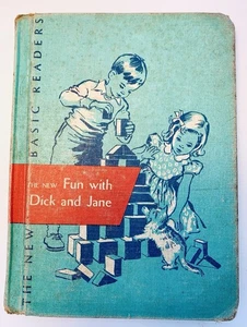 1956 The New Fun with Sick and Jane Basic Reader Illustrated HC - Imagen 1 de 3