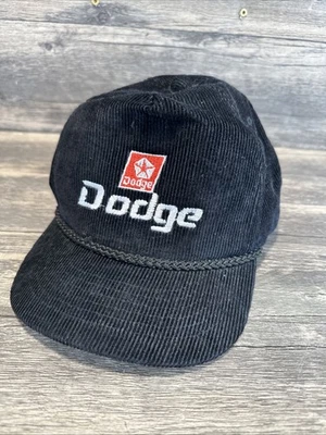 Sombrero Dodge de colección con correa trasera negro rojo pana cuerda sombrero Foto 1 de 4