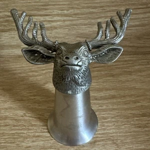 Jagermeister Pewter & Stainless Steel Stag Buck Deer Shot Glass Barware - Picture 1 of 10