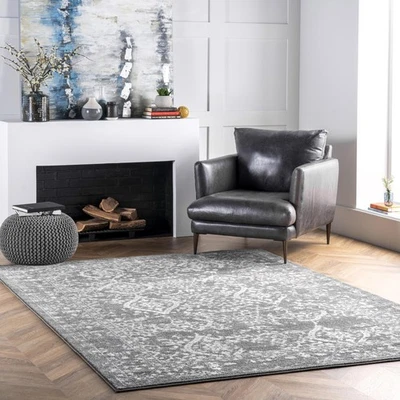 Odell Faded Vintage Area Rug, 8' x 10', Silver - Imagem 1 de 4