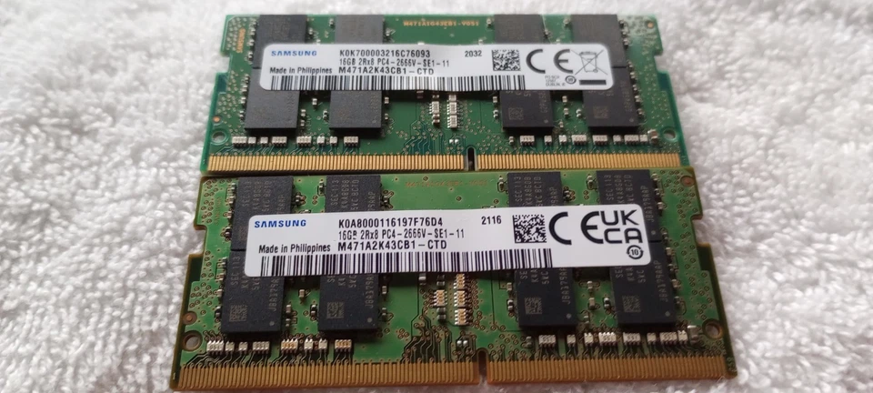 Samsung 16GB 2Rx8 PC4 2666V (2) Sticks, Tech-Certifided. - Image 1 of 1