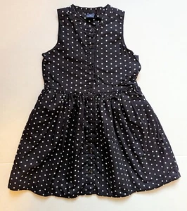 Gap Kids Girls Dress Navy Blue With White Polka Dots Size 6-7 - Picture 1 of 3