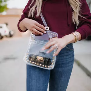 Clear Studded Stadium Game Day Purse Bag - Picture 1 of 5