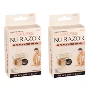 2x Flawless Finishing Touch 18K Gold Plated Nu Facial Razor Head Replacement - Picture 1 of 3