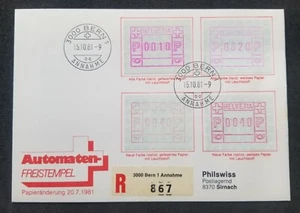 [SJ] Switzerland 1981 ATM (Frama Machine Label Stamp FDC) *registered - Picture 1 of 5