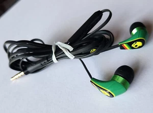 Original Rasta Skullcandy 50/50 Wired Earbuds wth Inline Control in Bulk Pkg - Picture 1 of 12