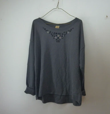 Faded Glory Womens Long Sleeve Sweatshirt Gray Large - Image 1 of 4