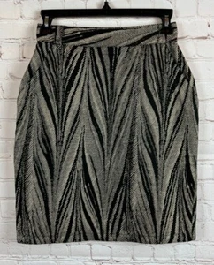 GIANNI VERSACE vintage 80s classic twill pencil white black striped skirt 40 US6 - Picture 1 of 7