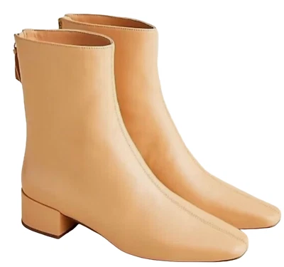 NUEVOS BOTINES J.CREW CUERO COSTURA CENTRAL ROXIE CARAMELO CLARO BA736 TALLA 7.5 Foto 1 de 4
