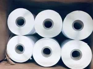 (12 Rolls, 1135p/r) Blank Label White / Gray Thermal Paper 1-1/4" x 2-1/4" - Picture 1 of 5