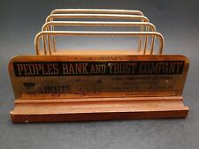 Vernco Hand Crafted Gunstock Walnut Letter Holder Peoples Bank And Trust Company