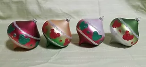 (4) Disney Parks Mickey Ohren Glitzer Weihnachtsschmuck breite Träne Tropfenform - Bild 1 von 12