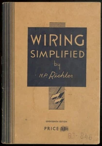 1946 17th Edition Wiring Simplified HP Richter Book Manual Motors Farm Fuses 40s - Imagen 1 de 6
