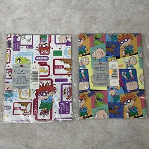Vtg American Greetings WRAPPING PAPER RUGRATS Theme Gift Wrap Set Of 2 - Picture 1 of 14