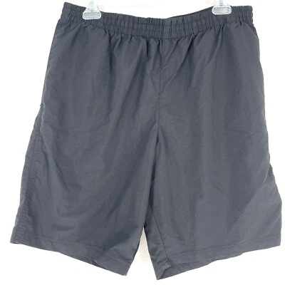 Reebok Nylon Drawstring Shorts Size XL Black White Logo Pockets Beach Breathable - Image 1 of 4