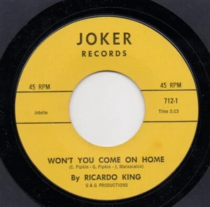 NORTHERN SOUL - RICARDO KING - WON'T YOU COME ON HOME - JOKER RECORDS (712) - Picture 1 of 1