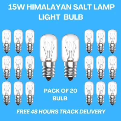 20pcs Salt Lamp Bulb Screw Pygmy Light Bulbs Set Clear Glass E14 15W Set Supply - Image 1 of 3