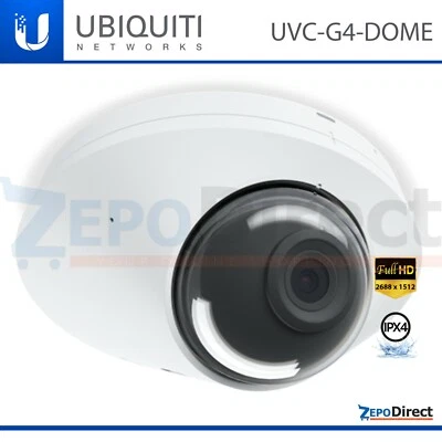 Ubiquiti Networks UniFi Protect G4 Indoor Outdoor Security Camera UVC-G4-DOME - Image 1 of 4
