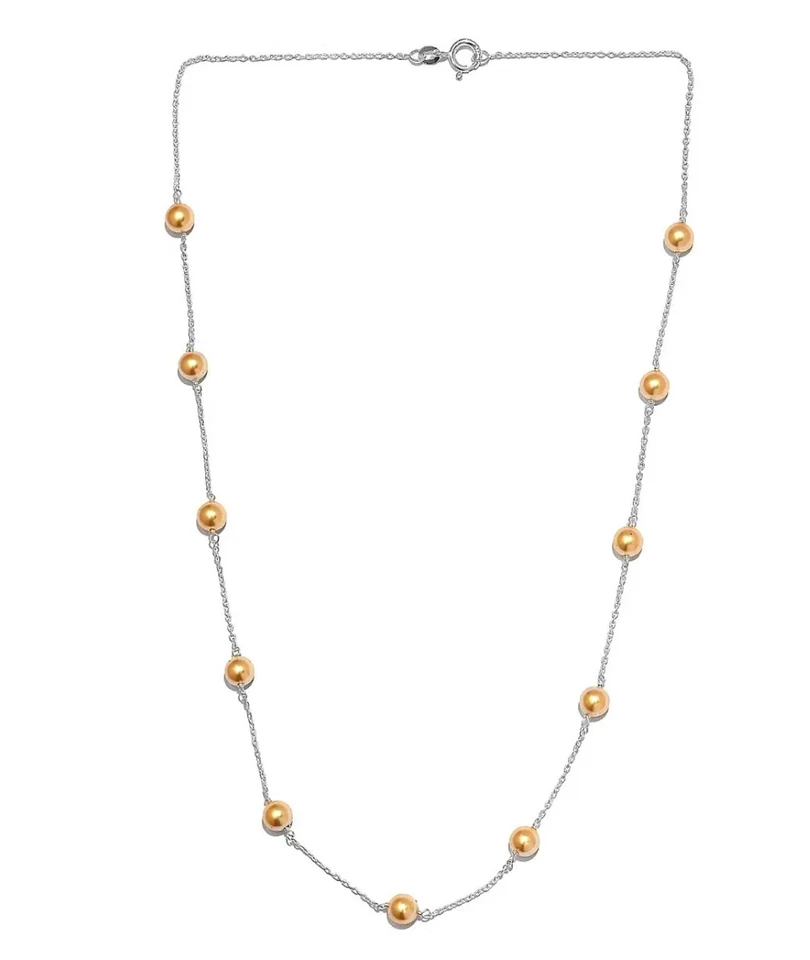 Gold Pearl Crystal Necklace (Size - 20) in Sterling Silver. - Image 1 of 4