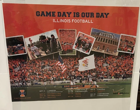 Illinois Fighting Illini 2010 Football poster  18”x24” Cover