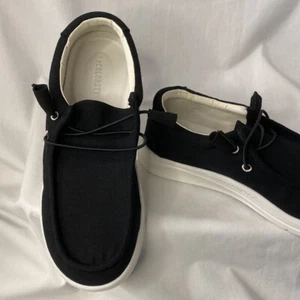 Colorsty~Womens 7.5 Black Loafers Slip On Canvas Shoes~Lightweight Arch Support - Picture 1 of 15