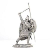 Tin toy soldier "Noble Russian knight 54mm #Z31 13th c" metal sculpture 1/32