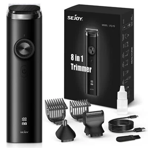 SEJOY Men's Beard Nose Trimmer Hair Clipper Waterproof Body Shaver Grooming Kits - Picture 1 of 13