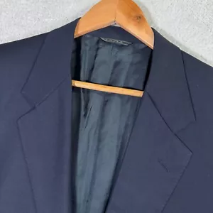 VINTAGE Corneliani Blazer Jacket Mens 44R Navy Virgin Wool Padded Shoulders EUC - Picture 1 of 11