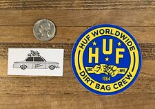 HUF Worldwode Dirtbag Crew Sticker Decal Skateboarding Vintage NOS