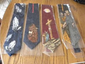 Ties Renaissance Handmade Jesus Cross Pray Thorns Religious Church Lot Of 4 New - Picture 1 of 6