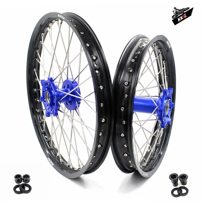 Fit YAMAHA WR250R 2008-2020 CNC Blue Hubs KKE 21" 18" Wheels Alloy Rims Wheelset - Image 1 of 4