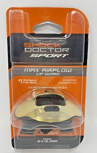 Protector labial y bucal Shock Doctor Sport Max Airflow dorado cromado funciona con frenos - Imagen 1 de 7